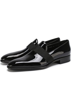 Мужские лаковые лоферы с текстильной отделкой SANTONI черного цвета по цене 59950 руб., арт. MCNM15366BB3FVRGN01 | Фото 1 Мужские лаковые лоферы с текстильной отделкой SANTONI черного цвета, арт. MCNM15366BB3FVRGN01 | Фото 1