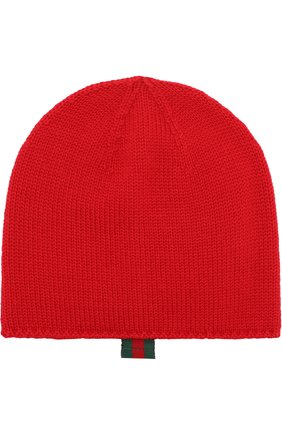Детского шерстяная шапка GUCCI красного цвета, арт. 473567/3K706 | Фото 1 (Материал: Шерсть, Текстиль; Статус проверки: Проверена категория)
