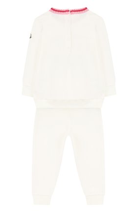 Хлопковый костюм с принтом Moncler Enfant белого цвета, арт. D1-951-88559-05-809AC в ЦУМ | Фото №1 Хлопковый костюм с принтом Moncler Enfant белого цвета | Фото №1