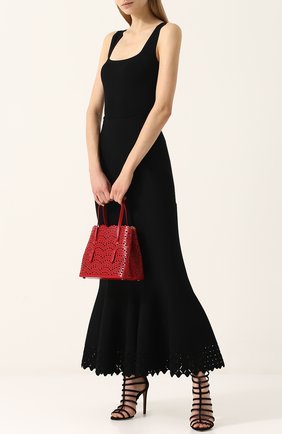 Женские черные замшевые босоножки с перфорацией на шпильке Alaia, арт. 8S3K833CC35 купить в ЦУМ | Фото №1 Замшевые босоножки с перфорацией на шпильке Alaia черные | Фото №1