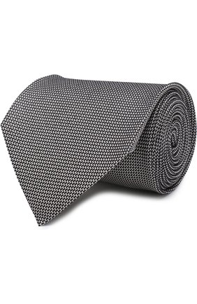 Мужской шелковый галстук TOM FORD черно-белого цвета, арт. 3TF11/XTF | Фото 1 (Материал: Шелк, Текстиль; Статус проверки: Проверено; Принт: Без принта)