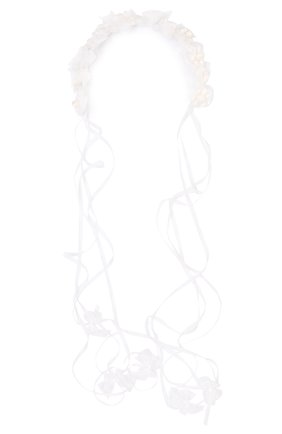 Детского ободок с бантами и декоративными лентами ALETTA белого цвета, арт. A8802C0R | Фото 1 (Материал: Металл; Статус проверки: Проверена категория)