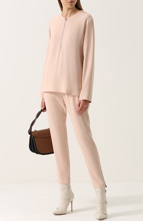 Женская блузка из вискозы STELLA MCCARTNEY светло-розового цвета, арт. 341360/SCA06 | Фото 2 (Длина (для топов): Стандартные; Рукава: Длинные; Материал внешний: Синтетический материал, Вискоза; Принт: Без принта; Женское Кросс-КТ: Блуза-одежда)