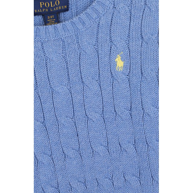 фото Хлопковый пуловер фактурной вязки polo ralph lauren