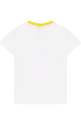 Детский хлопковая футболка с принтом ARMANI JUNIOR белого цвета, арт. 3ZHT03/4J22Z | Фото 2 (Рукава: Короткие; Материал внешний: Хлопок; Статус проверки: Проверена категория, Проверено; Кросс-КТ НВ: Футболка)