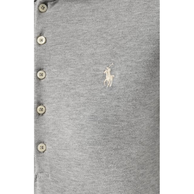 Хлопковое поло Polo Ralph Lauren 211505654, цвет серый, размер 42 - фото 5