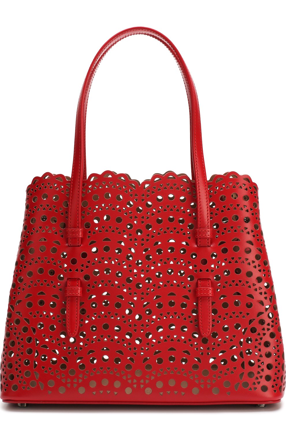 Женская красная сумка с перфорацией