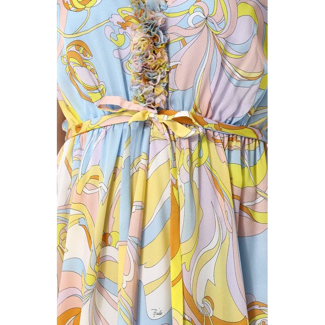 фото Шелковое платье-макси с завышенной талией emilio pucci