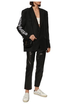 Женские кожаные кеды court classic с аппликациями SAINT LAURENT белого цвета по цене 43300 руб., арт. 419197/0MP10 | Фото 2 Женские кожаные кеды court classic с аппликациями SAINT LAURENT белого цвета, арт. 419197/0MP10 | Фото 2 (Статус проверки: Проверена категория, Проверено; Подошва: Платформа; Материал внутренний: Натуральная кожа)