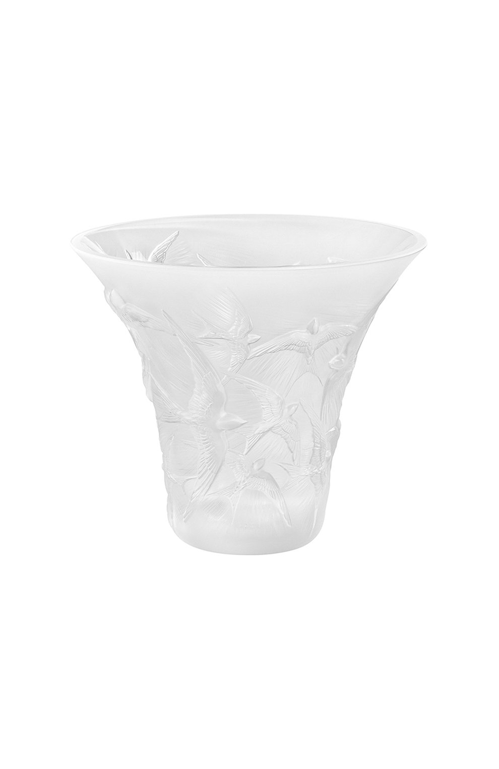 Ваза hirondelles LALIQUE прозрачного цвета, арт. 10623900 | Фото 1 (Интерьер_коллекция: Hirondelles; Статус проверки: Проверена категория; Ограничения доставки: fragile-2)