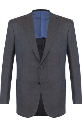 Однобортный пиджак из смеси шерсти и льна с шелком