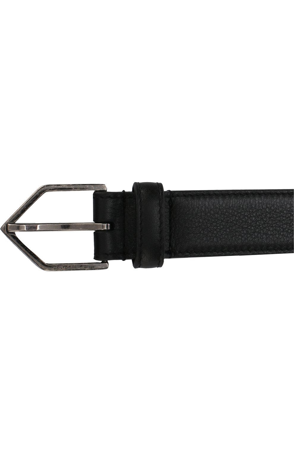 Женский черный кожаный ремень с металлической пряжкой Saint Laurent, арт. 483041/B000D купить в ЦУМ | Фото №3 Кожаный ремень с металлической пряжкой Saint Laurent черный | Фото №3