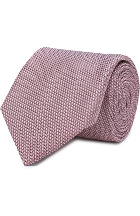 Мужской шелковый галстук с узором BOSS светло-розового цвета, арт. 50386783 | Фото 1 (Статус проверки: Проверено; Материал: Текстиль, Шелк; Принт: С принтом)