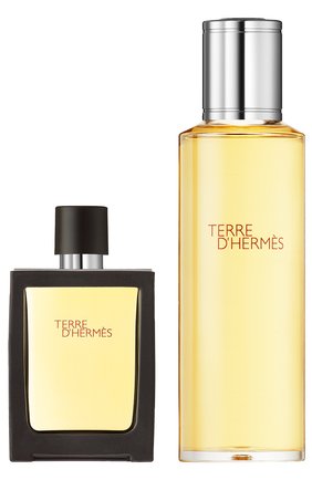 Мужские набор: духи terre d'hermès + refill HERMÈS бесцветного цвета по цене 12580 руб., арт. 277791H | Фото 1 Мужские набор: духи terre d'hermès + refill HERMÈS бесцветного цвета, арт. 277791H | Фото 1
