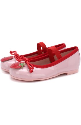 Детские кожаные балетки с аппликациями и перемычкой PRETTY BALLERINAS розового цвета по цене 14850 руб., арт. 46.950/9.031/SHADE/M0NR0E | Фото 1 Детские кожаные балетки с аппликациями и перемычкой PRETTY BALLERINAS розового цвета, арт. 46.950/9.031/SHADE/M0NR0E | Фото 1 (Статус проверки: Проверено, Проверена категория; Материал внешний: Кожа)
