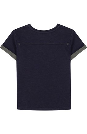 Детский хлопковая футболка с принтом TARTINE ET CHOCOLAT темно-синего цвета, арт. TL10041/4A-6A | Фото 2 (Материал внешний: Хлопок; Рукава: Короткие; Статус проверки: Проверено, Проверена категория)