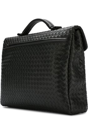 Мужской темно-зеленый кожаный портфель с плетением intrecciato Bottega Veneta, арт. 113095/V4651 купить в ЦУМ | Фото №3 Кожаный портфель с плетением intrecciato Bottega Veneta темно-зеленый | Фото №3