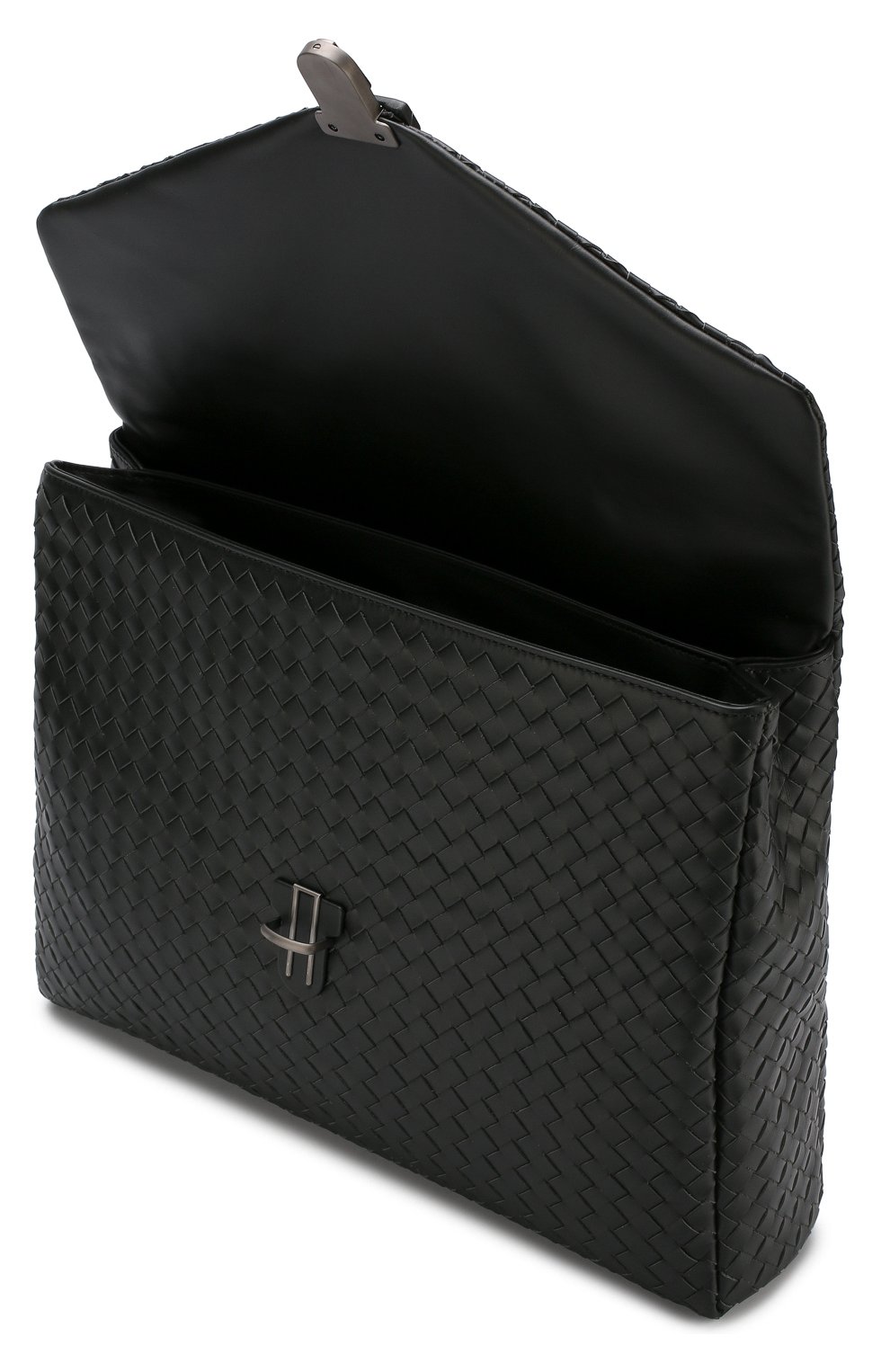 Мужской темно-зеленый кожаный портфель с плетением intrecciato Bottega Veneta, арт. 113095/V4651 купить в ЦУМ | Фото №4 Кожаный портфель с плетением intrecciato Bottega Veneta темно-зеленый | Фото №4