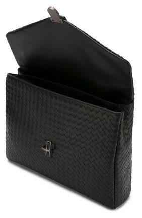 Мужской темно-зеленый кожаный портфель с плетением intrecciato Bottega Veneta, арт. 113095/V4651 купить в ЦУМ | Фото №4 Кожаный портфель с плетением intrecciato Bottega Veneta темно-зеленый | Фото №4