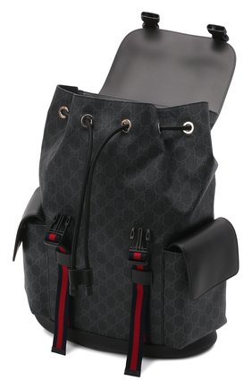 Мужской рюкзак gg supreme с клапаном GUCCI черного цвета по цене 146100 руб., арт. 495563/K9R8X | Фото 4 Мужской рюкзак gg supreme с клапаном GUCCI черного цвета, арт. 495563/K9R8X | Фото 4