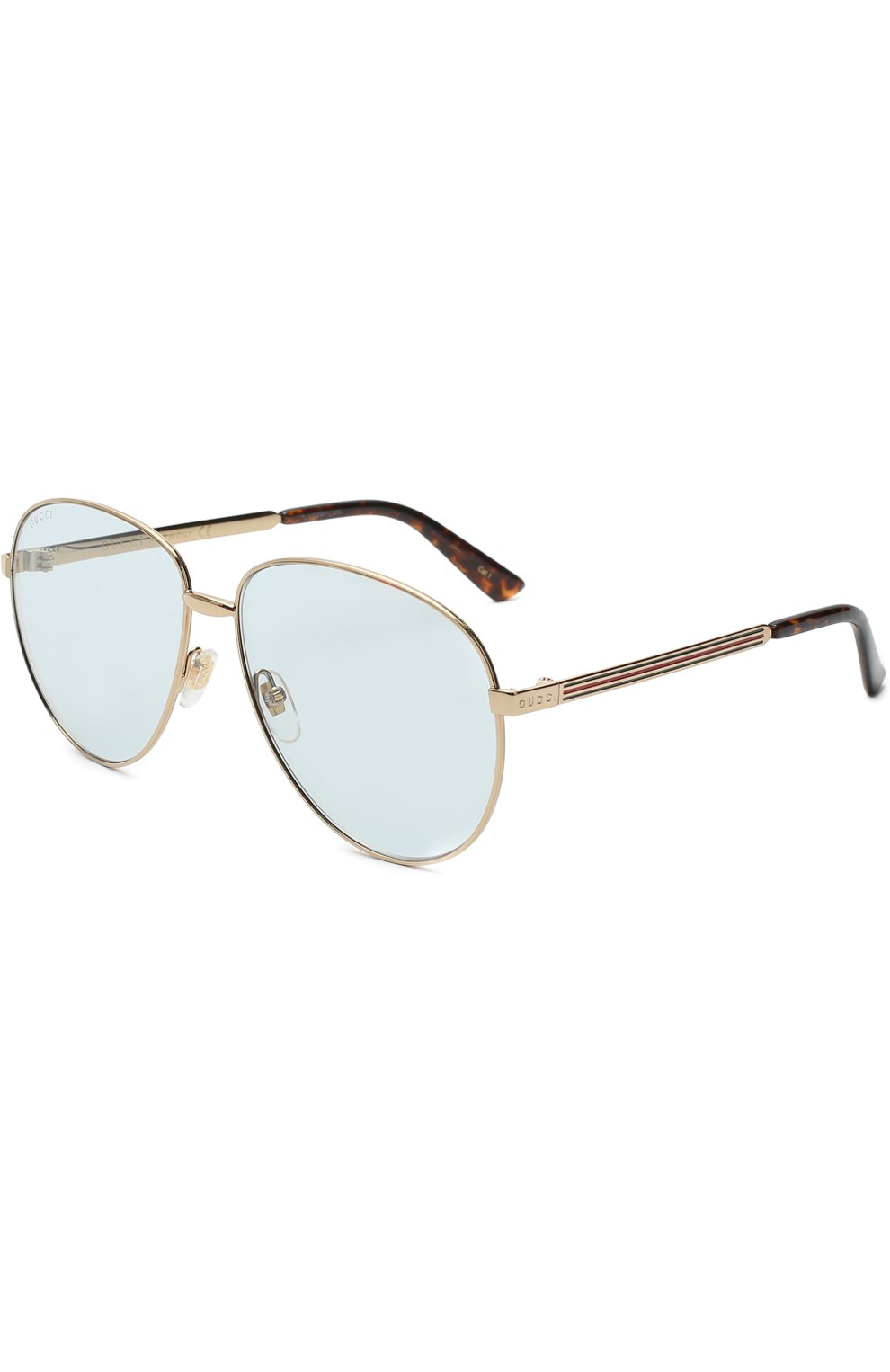 Женские солнцезащитные очки GUCCI золотого цвета, арт. GG0138 004 | Фото 1