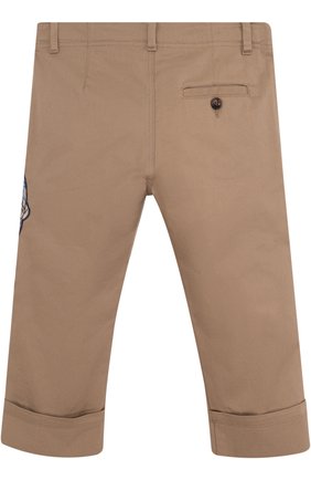 Детские хлопковые брюки с аппликациями GUCCI бежевого цвета, арт. 499974/XBC99 | Фото 2 (Материал внешний: Хлопок; Случай: Повседневный)