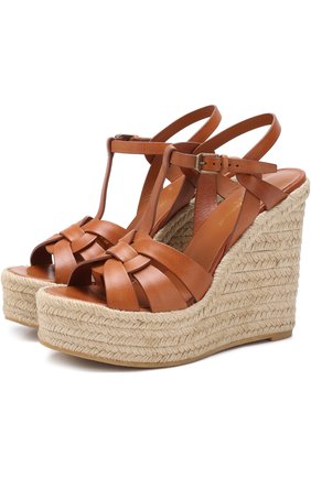 Кожаные босоножки Espadrilles на танкетке | Фото №1 Кожаные босоножки Espadrilles на танкетке | Фото №1