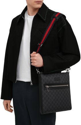 Мужская сумка-планшет gg supreme GUCCI черного цвета по цене 63900 руб., арт. 474137/K5RLN | Фото 2 Мужская сумка-планшет gg supreme GUCCI черного цвета, арт. 474137/K5RLN | Фото 2