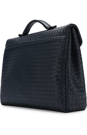 Мужской синий кожаный портфель с плетением intrecciato Bottega Veneta, арт. 122139/V4651 купить в ЦУМ | Фото №3 Кожаный портфель с плетением Intrecciato Bottega Veneta синий | Фото №3