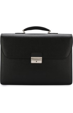 Мужской черный кожаный портфель с плечевым ремнем Canali, арт. P325328/NA00053 купить в ЦУМ | Фото №1 Кожаный портфель с плечевым ремнем Canali черный | Фото №1
