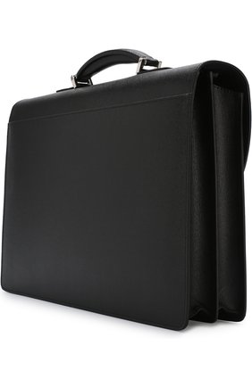 Мужской черный кожаный портфель с плечевым ремнем Canali, арт. P325328/NA00053 купить в ЦУМ | Фото №3 Кожаный портфель с плечевым ремнем Canali черный | Фото №3