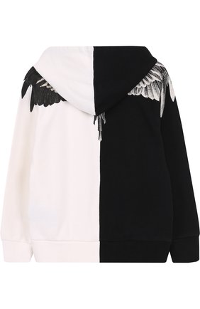 Детский хлопковое худи с принтом MARCELO BURLON KIDS OF MILAN черно-белого цвета по цене 15900 руб., арт. B/MB/2104/0020 | Фото 2 Детский хлопковое худи с принтом MARCELO BURLON KIDS OF MILAN черно-белого цвета, арт. B/MB/2104/0020 | Фото 2