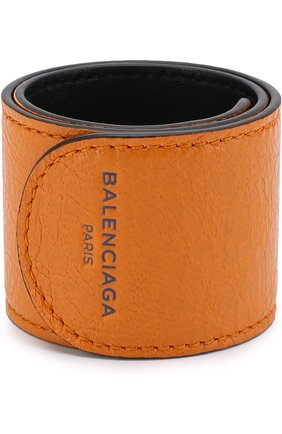 Мужской кожаный браслет BALENCIAGA оранжевого цвета, арт. 483272/DE919 | Фото 1 (Материал: Кожа, Натуральная кожа)