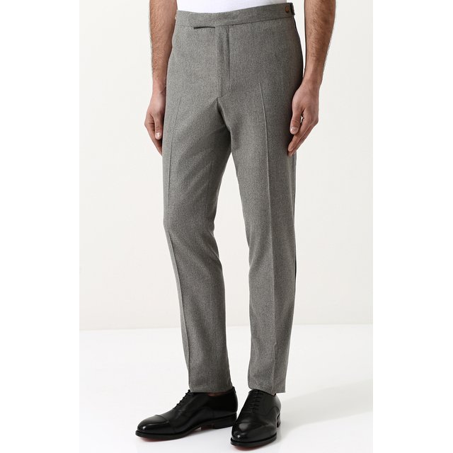 Шерстяные брюки прямого кроя с лампасами Ralph Lauren 2703704
