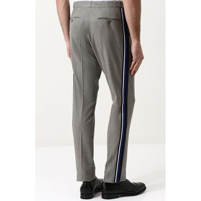 Шерстяные брюки прямого кроя с лампасами Ralph Lauren 2703704