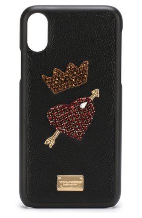 Кожаный чехол для iPhone X с аппликацией Dolce & Gabbana, цвет , арт. BI2408/AU282 в ЦУМ | Фото №1 Кожаный чехол для iPhone X с аппликацией Dolce & Gabbana | Фото №1