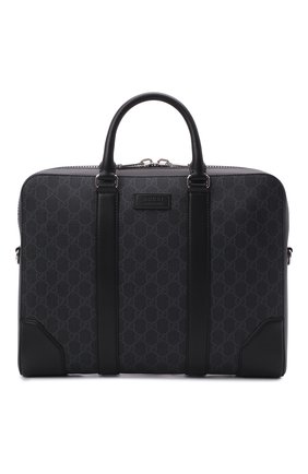 Мужская сумка для ноутбука gg supreme GUCCI черного цвета по цене 112400 руб., арт. 474135/K5RLN | Фото 1 Мужская сумка для ноутбука gg supreme GUCCI черного цвета, арт. 474135/K5RLN | Фото 1