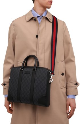 Мужская сумка для ноутбука gg supreme GUCCI черного цвета по цене 112400 руб., арт. 474135/K5RLN | Фото 2 Мужская сумка для ноутбука gg supreme GUCCI черного цвета, арт. 474135/K5RLN | Фото 2