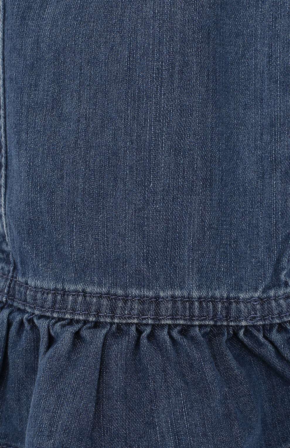 Детские укороченные джинсы с эластичным поясом и оборками IL GUFO голубого цвета, арт. P18PR027J0003/5A-8A | Фото 3 (Детали: Однотонный; Материал внешний: Хлопок; Кросс-КТ: джинсы; Статус проверки: Проверено; Ростовка одежда: 4 года | 104 см, 5 лет | 110 см)