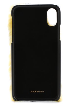 Кожаный чехол для iPhone X с отделкой из меха кролика | Фото №2 Кожаный чехол для iPhone X с отделкой из меха кролика | Фото №2