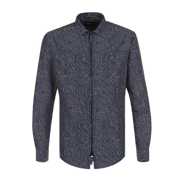 Рубашка из смеси хлопка и шелка Giorgio Armani Синий WSC5HT/WS47C 5248195