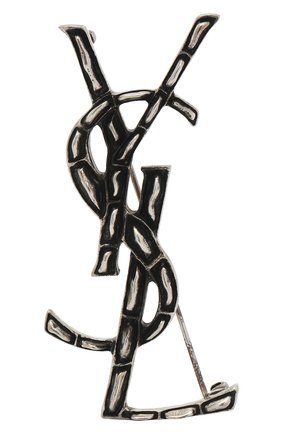 брошь SAINT LAURENT серебряного цвета по цене 28800 руб., арт. 470371/Y1500 | Фото 1 брошь SAINT LAURENT серебряного цвета, арт. 470371/Y1500 | Фото 1