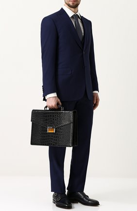 Мужской портфель из кожи аллигатора BRIONI черного цвета по цене 2335000 руб., арт. 0ITC0L/P7716 | Фото 2 Мужской портфель из кожи аллигатора BRIONI черного цвета, арт. 0ITC0L/P7716 | Фото 2