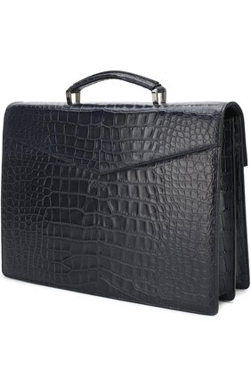 Мужской темно-синий портфель из кожи аллигатора Brioni, арт. 0ITC0L/P7716 купить в ЦУМ | Фото №3 Портфель из кожи аллигатора Brioni темно-синий | Фото №3