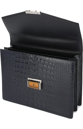 Мужской темно-синий портфель из кожи аллигатора Brioni, арт. 0ITC0L/P7716 купить в ЦУМ | Фото №4 Портфель из кожи аллигатора Brioni темно-синий | Фото №4