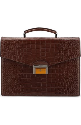 Мужской портфель из кожи аллигатора BRIONI коричневого цвета по цене 2335000 руб., арт. 0ITC0L/P7716 | Фото 1 Мужской портфель из кожи аллигатора BRIONI коричневого цвета, арт. 0ITC0L/P7716 | Фото 1