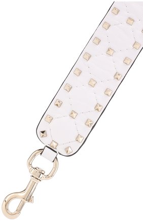Женские кожаный ремень для сумки valentino garavani rockstud spike VALENTINO белого цвета по цене 55700 руб., арт. PW0P0P37/NAP | Фото 3 Женские кожаный ремень для сумки valentino garavani rockstud spike VALENTINO белого цвета, арт. PW0P0P37/NAP | Фото 3
