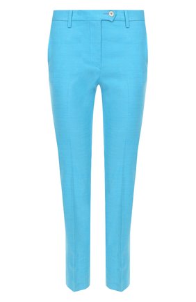 Женские брюки из смеси льна и вискозы KITON голубого цвета по цене 88350 руб., арт. D38103K09I7304005 | Фото 1 Женские брюки из смеси льна и вискозы KITON голубого цвета, арт. D38103K09I7304005 | Фото 1 (Статус проверки: Проверено, Проверена категория; Материал внешний: Лен, Вискоза; Длина (брюки, джинсы): Стандартные; Женское Кросс-КТ: Брюки-одежда)