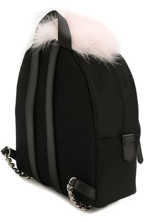 Женский рюкзак из текстиля с аппликациями bag bugs FENDI черного цвета по цене 139500 руб., арт. 8BZ038 A0Y7 | Фото 3 Женский рюкзак из текстиля с аппликациями bag bugs FENDI черного цвета, арт. 8BZ038 A0Y7 | Фото 3