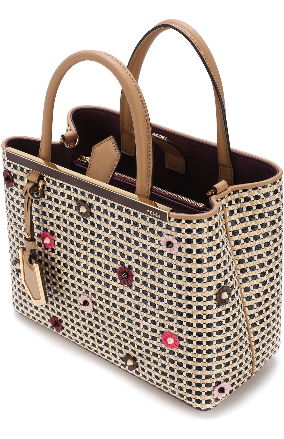 Женская сумка 2jours petite FENDI бежевого цвета по цене 147900 руб., арт. 8BH253 A1T3 | Фото 4 Женская сумка 2jours petite FENDI бежевого цвета, арт. 8BH253 A1T3 | Фото 4